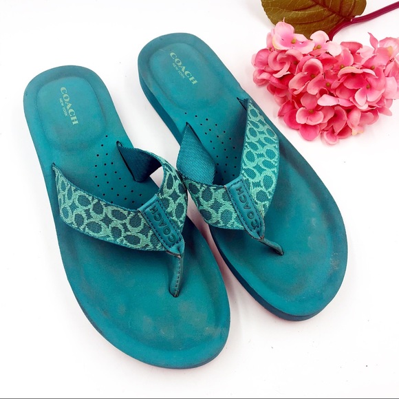 Coach Shoes - Coach | Teal Flip Flops Coach Shoes - Coach | Teal Flip Flops